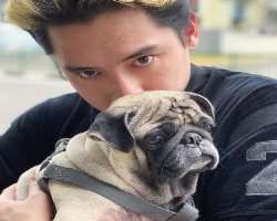 Vincent has also adopted a pug whom he named Pudge.